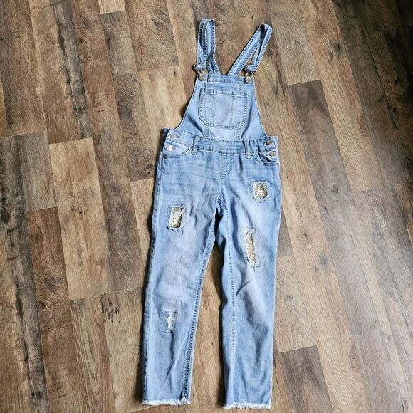 vintage GAP denim overalls have been worn a lot but